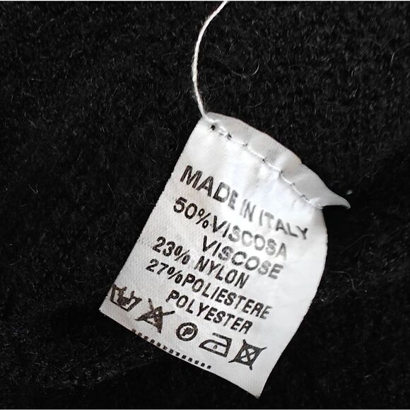 ILARY ITALY black classic viscose blend sweater size M - Picture 6 of 6